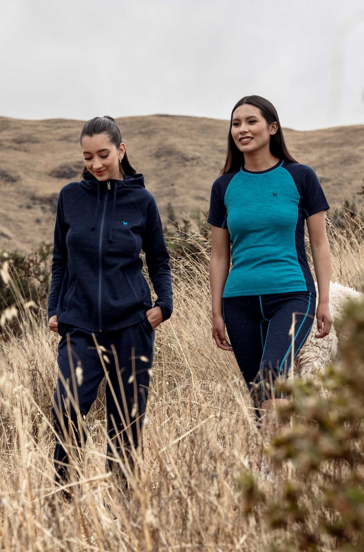 Alpaka Shirt THERMO-navy/türkis