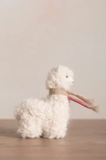 Alpaka QÓNI PEQUEÑO Plüschtier Dekoration 7cm Wolle 2