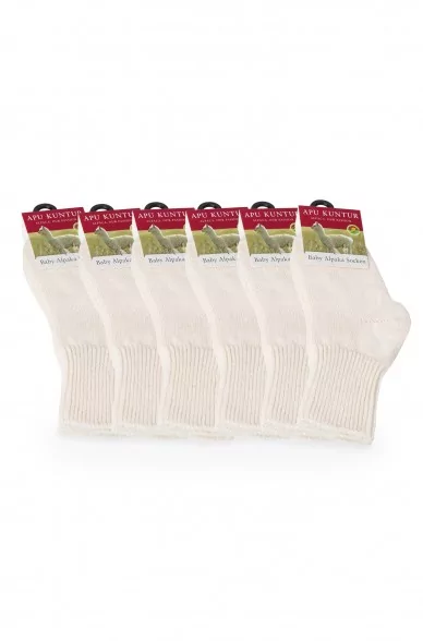 Alpaka Socken Kinder (Gr. 15-29)  6er Pack aus 70% Baby Alpaka & 25% Baumwolle
