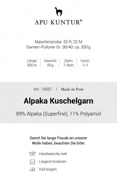 Alpaka Wolle KUSCHELGARN | 50g | 89% Alpaka Superfine