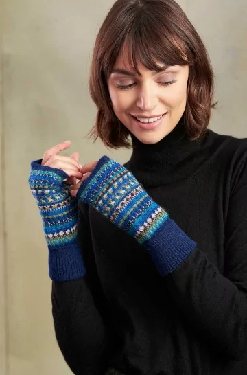 Pulswärmer TITICACA Handschuhe aus reinem Baby Alpaka für Damen