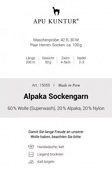 Alpaka Wolle SOCKENGARN | 50g | 5er Pack | Alpaka-Woll-Mix