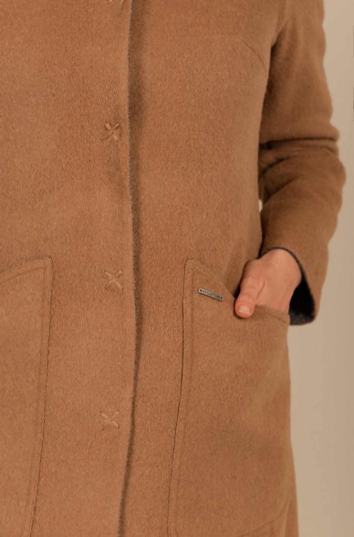 Alpaka Wendebarer Mantel UNO aus Baby Alpaka und Wolle