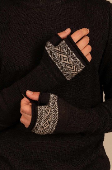 Alpaka Fingerlose Handschuhe SAKARI aus 100% Baby Alpaka 2