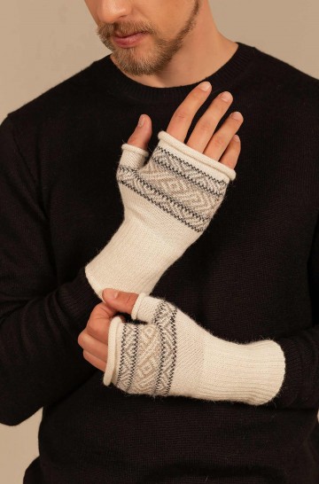 Alpaka Fingerlose Handschuhe SAKARI aus 100% Baby Alpaka 2