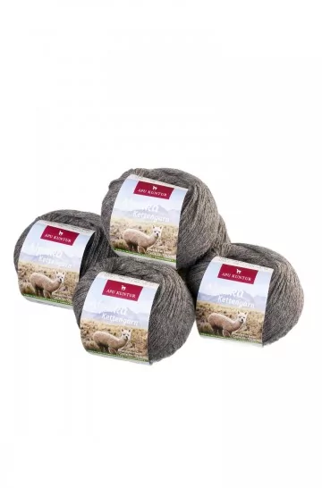Alpaka Wolle KETTENGARN | 50g | 5er Pack | 55% Baby Alpaka (ungefärbt)