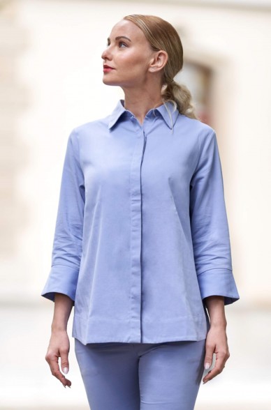 Blusenhemd AMELIE aus 100% Pima Bio Baumwolle