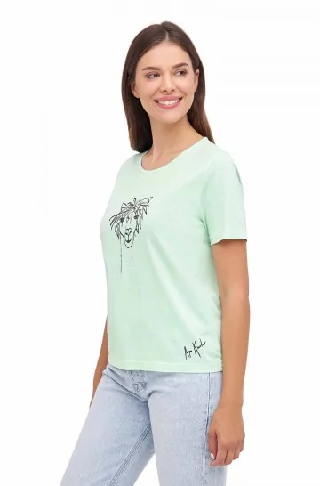 Damen T-Shirt RASSI mit Alpaka-Motiv aus 100% Bio-Pima-Baumwolle 2
