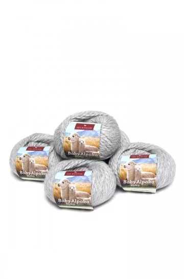 Pack de 5 laines d'alpaga bébé BULKY 5x50g 50m aiguille 8 fil à tricoter et crochet Nm 2/2 APU KUNTUR
