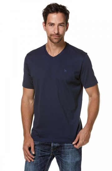 T-Shirt V-NECK aus 90% Bio-Baumwolle & 10% Royal Alpaka_33391