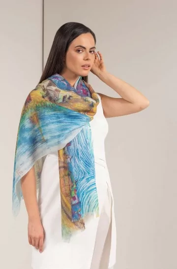 Woven scarf CIUDAD IDEAL alpaca silk stola ladies KUNA EXPRESSIONS