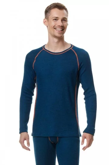 T-shirt thermique à manches longues ST. MORITZ pour hommes avec alpaga royal