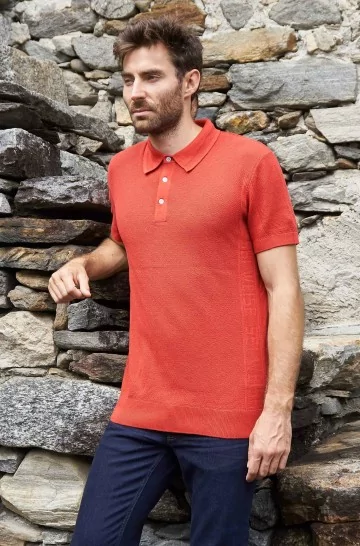 Polo shirt SIMRON made of 10% Royal Alpaca and 90% Pima organic cotton