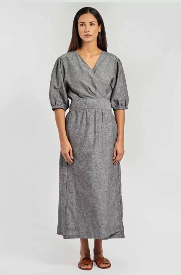 Dress VALERIANA in cotton & linen
