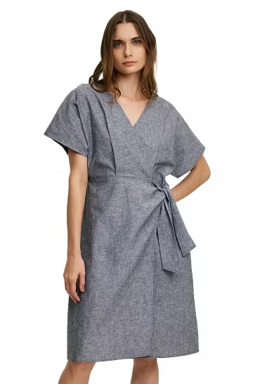 Dress WRAPPED in linen & cotton