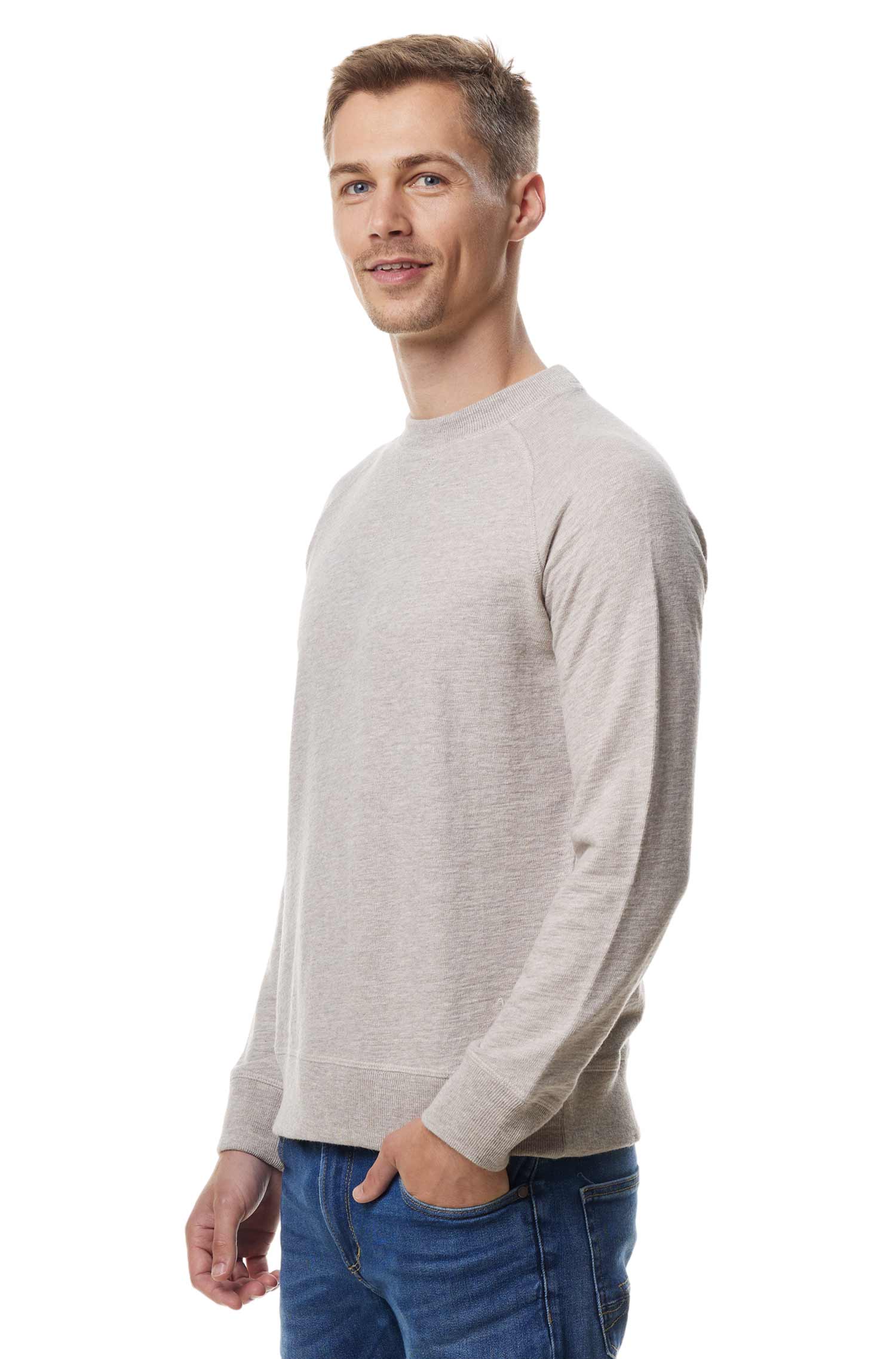 Alpaka Pullover JANIS aus Royal Alpaka-Baumwoll-Mix-natur meliert