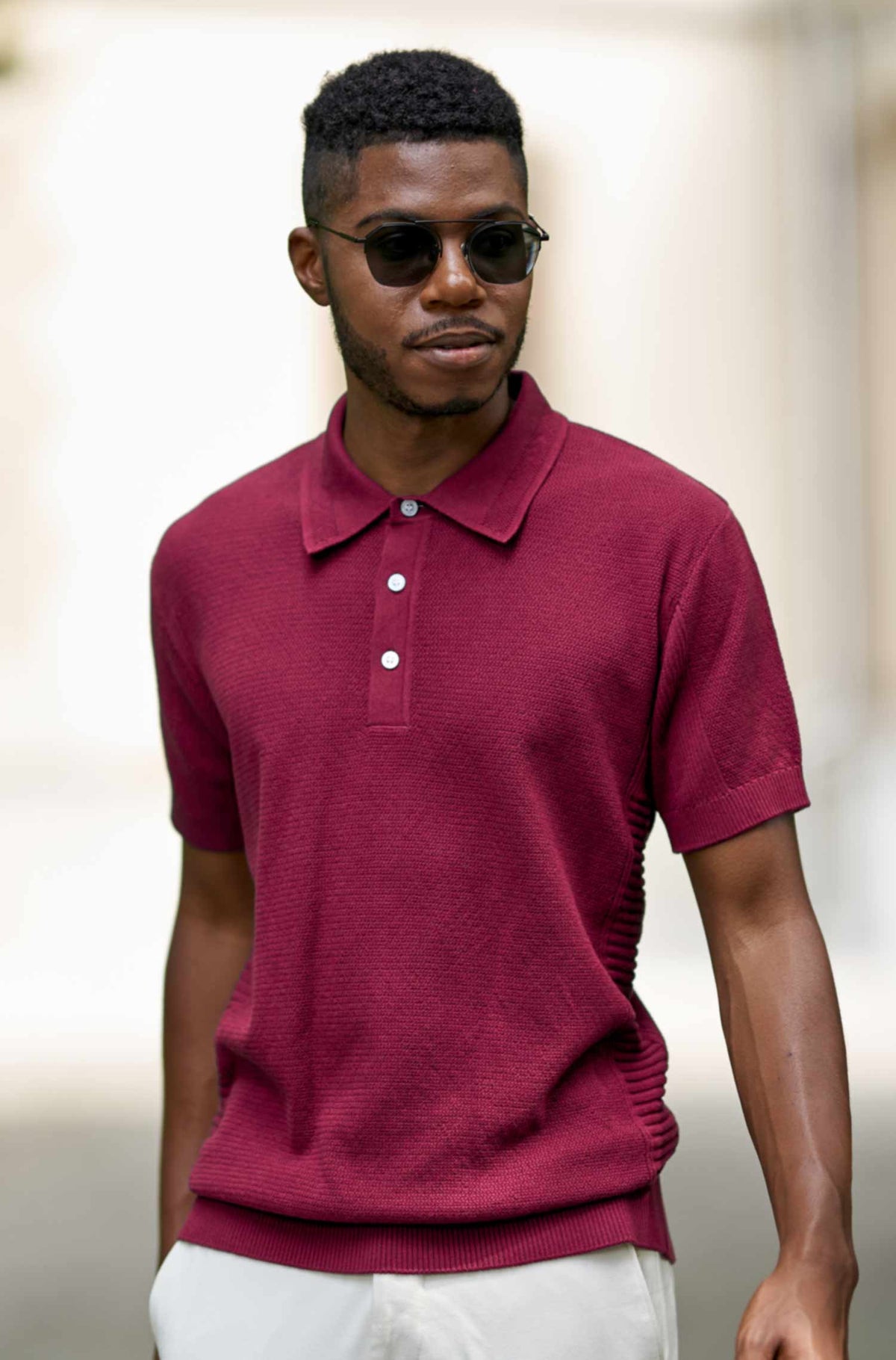 Alpaka Poloshirt SIMRON-merlotrot