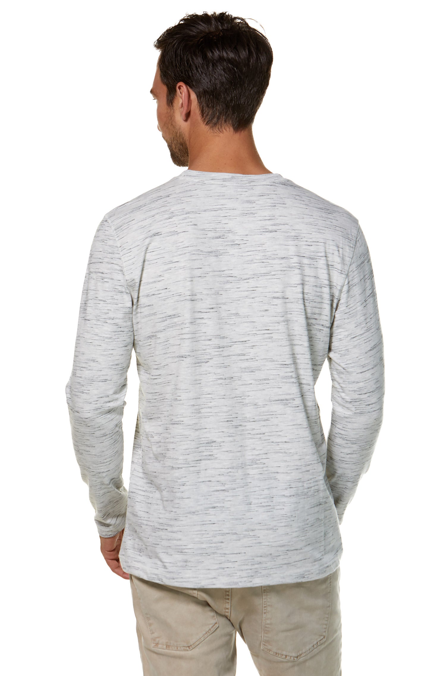 Longsleeve Shirt MATEO aus Royal Alpaka-Baumwoll-Mix-silbergrau/schwarz