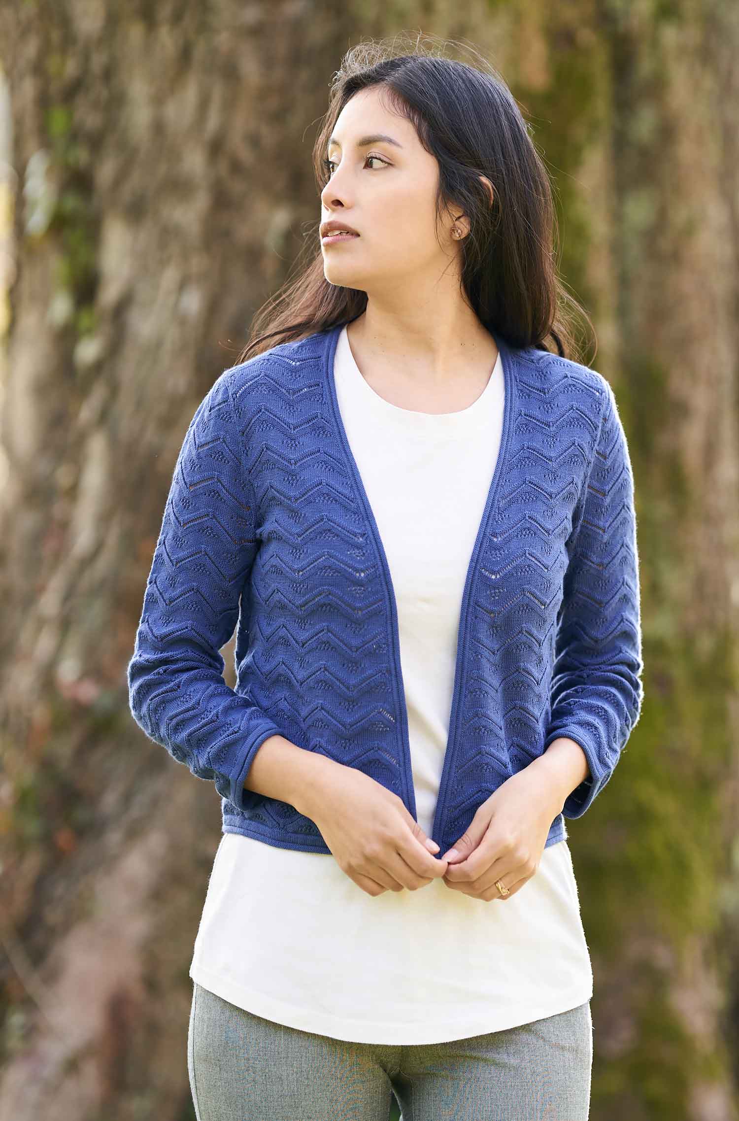 Bolero CLARA aus Pima Baumwolle-twilight blue