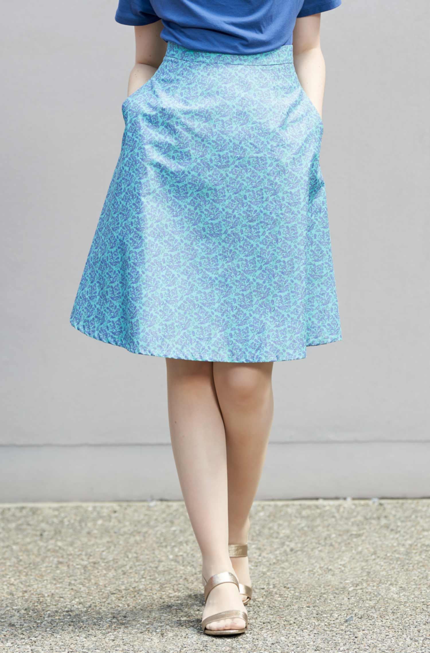 Rock OLIVIA aus 100% Bio Pima Baumwolle-türkis/lila