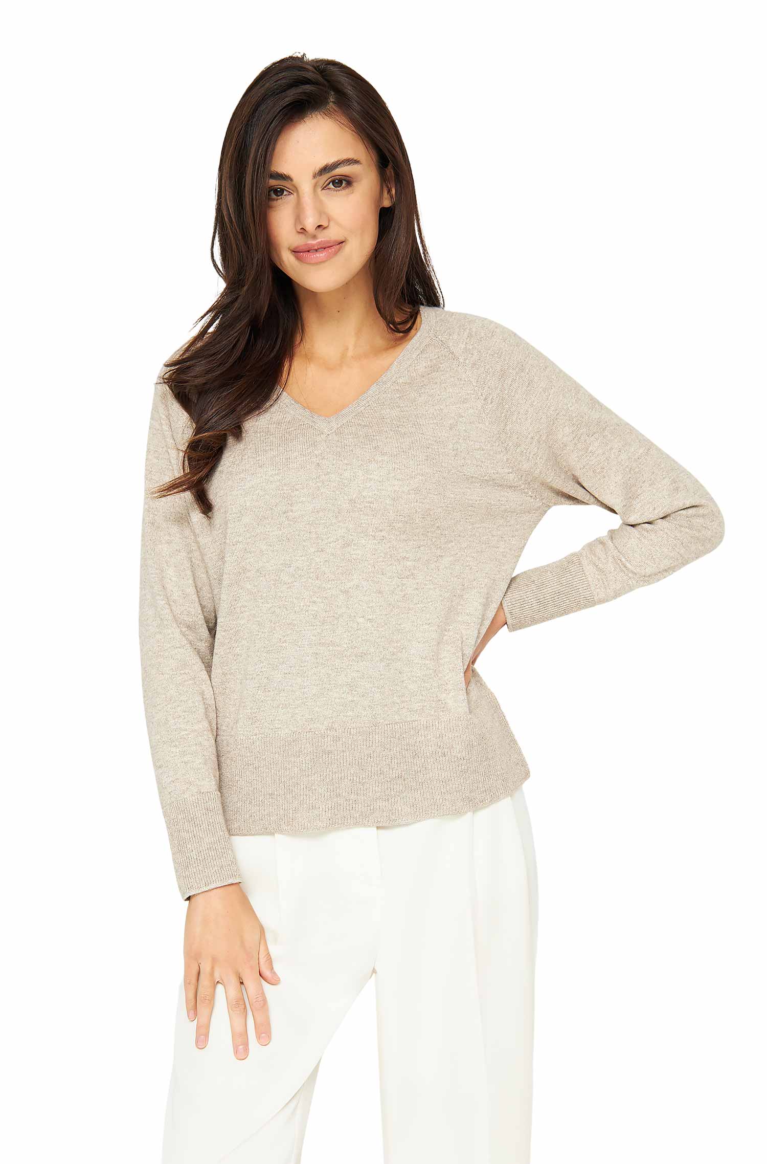 Pullover AURELIA aus Baby-Alpaka-Baumwoll-Mix-beige