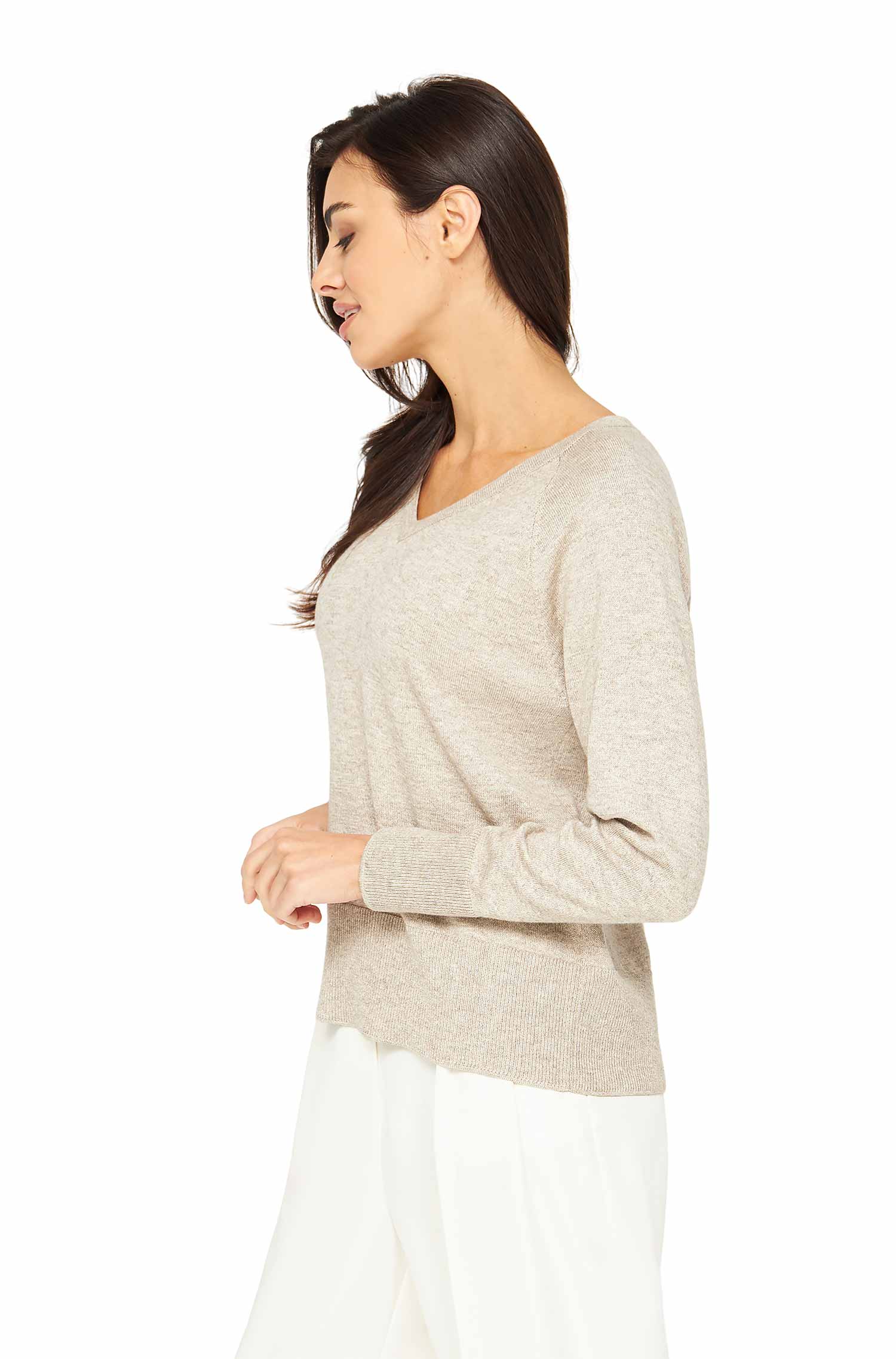 Pullover AURELIA aus Baby-Alpaka-Baumwoll-Mix-beige