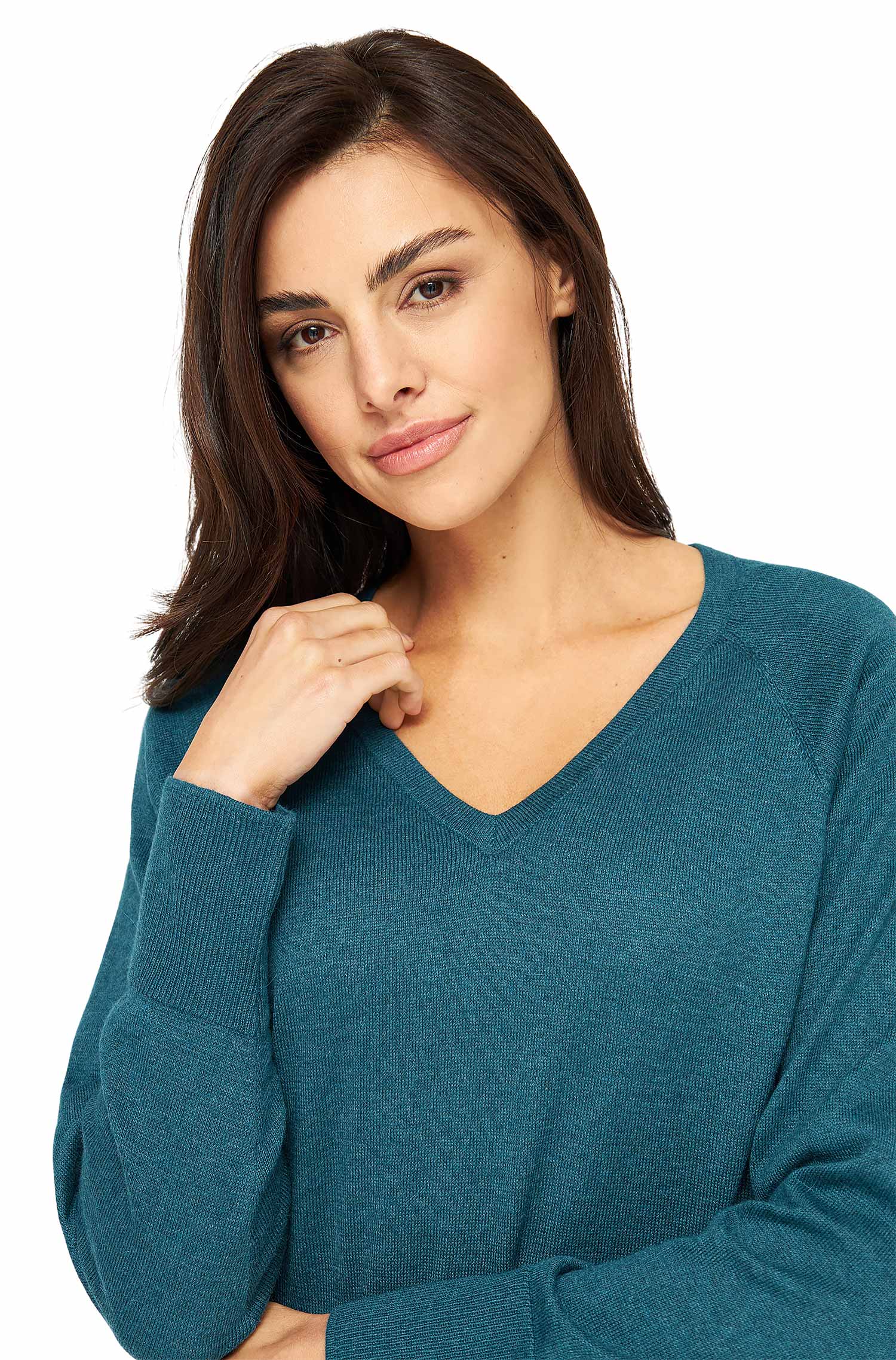 Pullover AURELIA aus Baby-Alpaka-Baumwoll-Mix-laguna