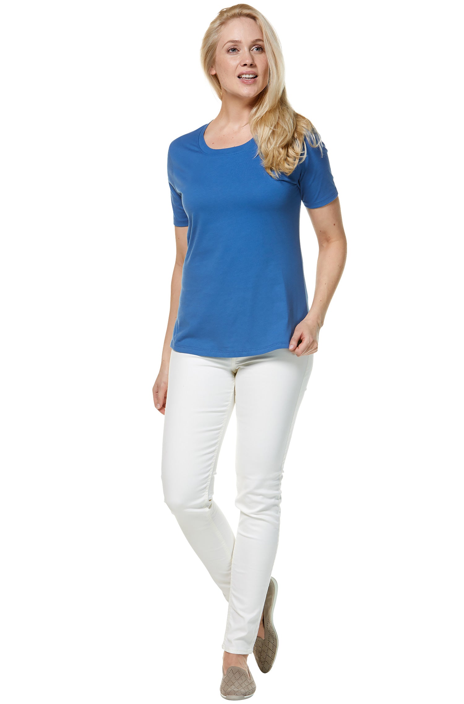 Kurzarm T-Shirt aus 100% Bio Pima Baumwolle-lapisblau