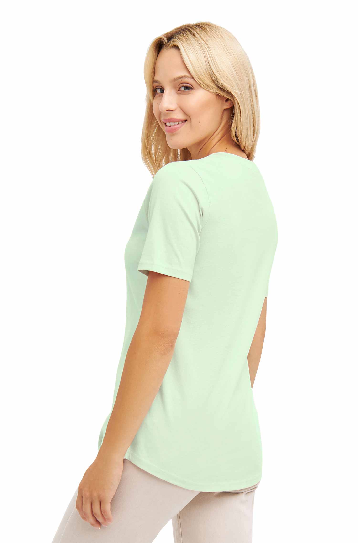 Kurzarm T-Shirt aus 100% Bio Pima Baumwolle-mint pastel