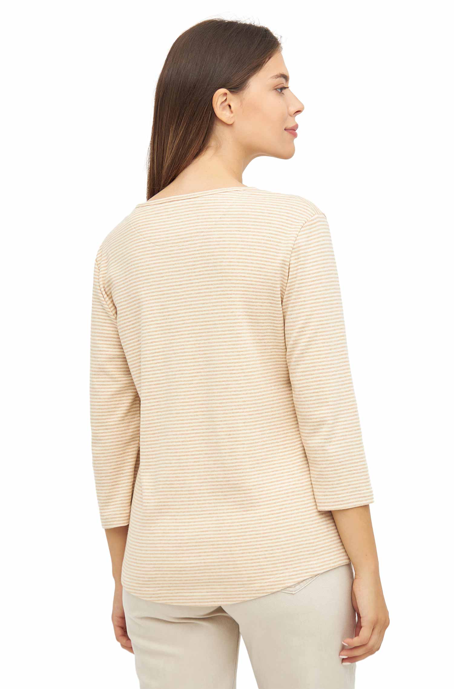 Damen Shirt NATIVO mit 3/4 Arm aus Nativo- und Pima-Baumwolle-elfenbein/beige