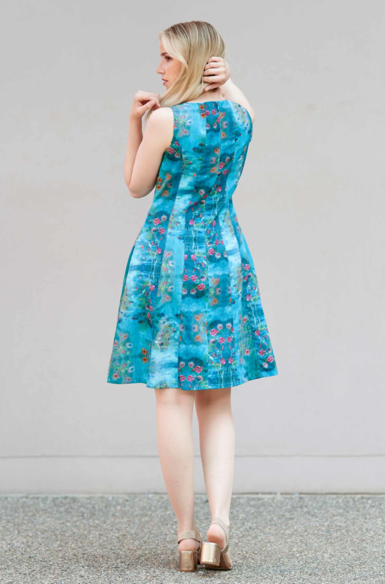 Sommerkleid MATILDE  aus 100% Pima-Bio-Baumwolle-paradise blue