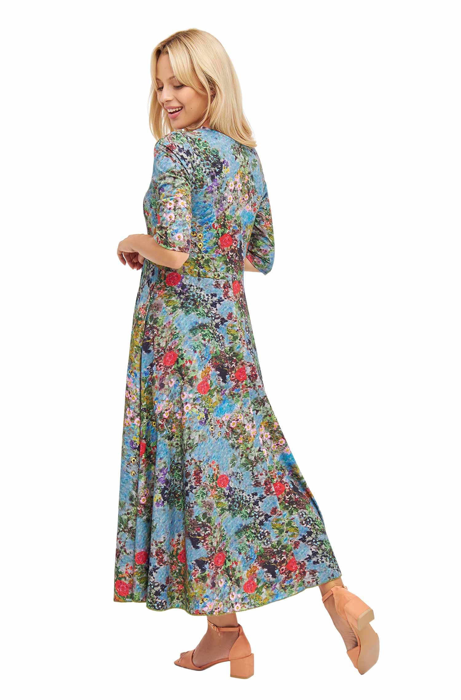 Kleid SALMA aus 100% Bio-Pima-Baumwolle-summer garden