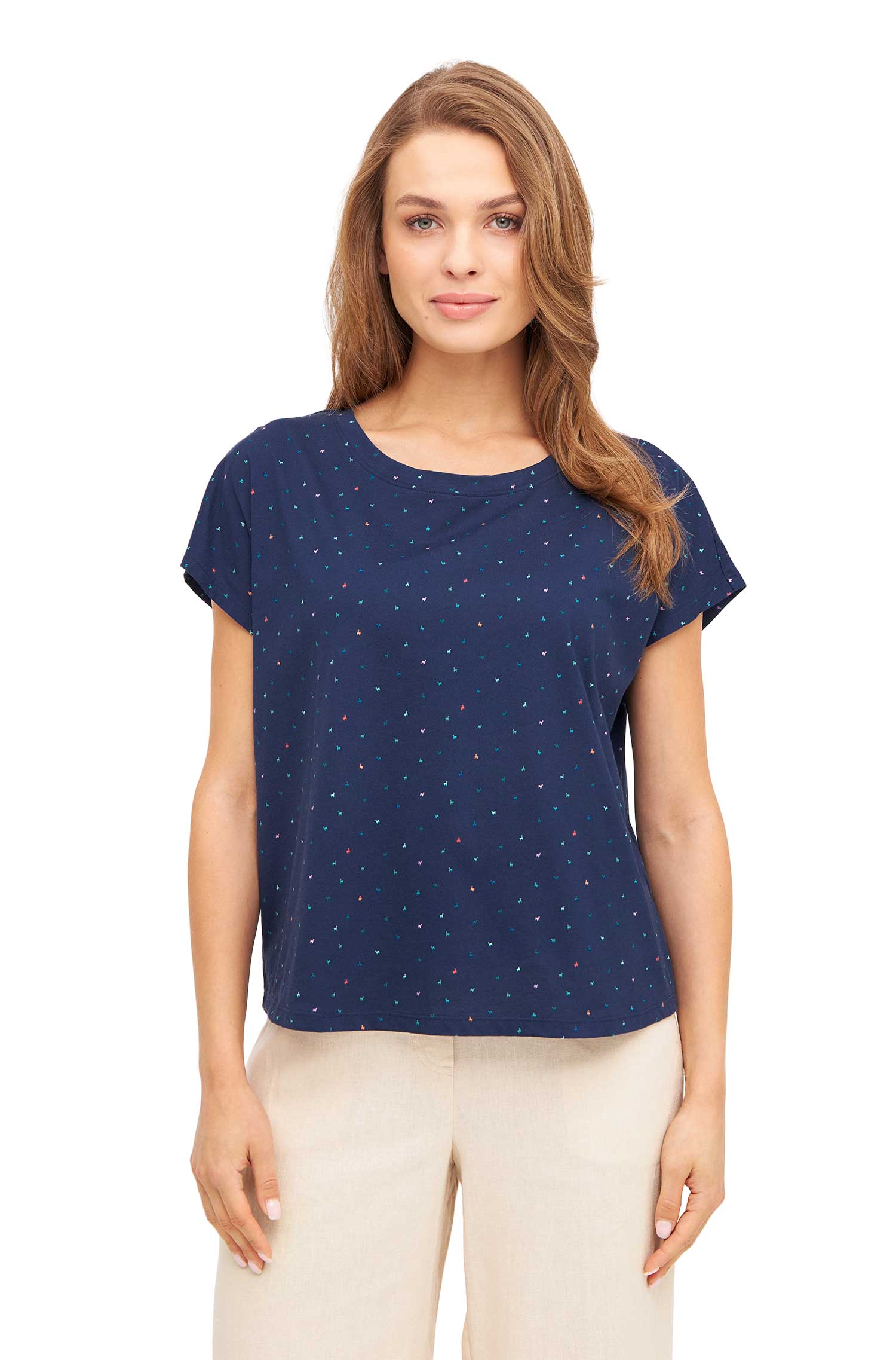 Boxy T-Shirt ALPAQUITAS aus Bio-Pima-Baumwolle-navy