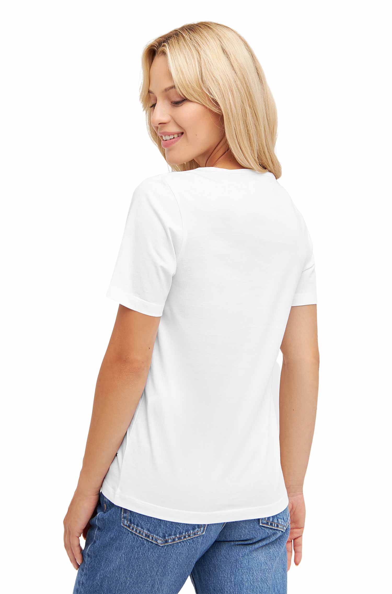 Damen T-Shirt RASSI mit Alpaka-Motiv aus 100% Bio-Pima-Baumwolle-weiss