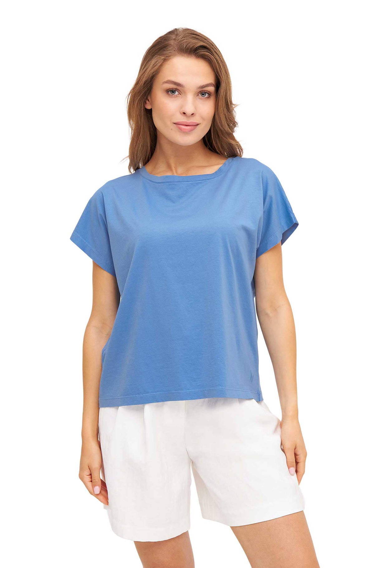 T-Shirt BOXY-pazifikblau
