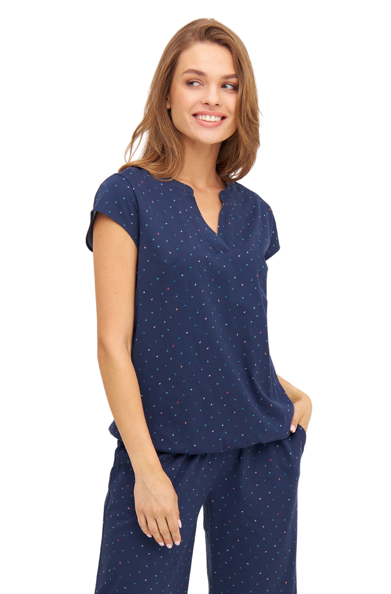 Shirt ALPAQUITAS mit Flügelärmel-navy