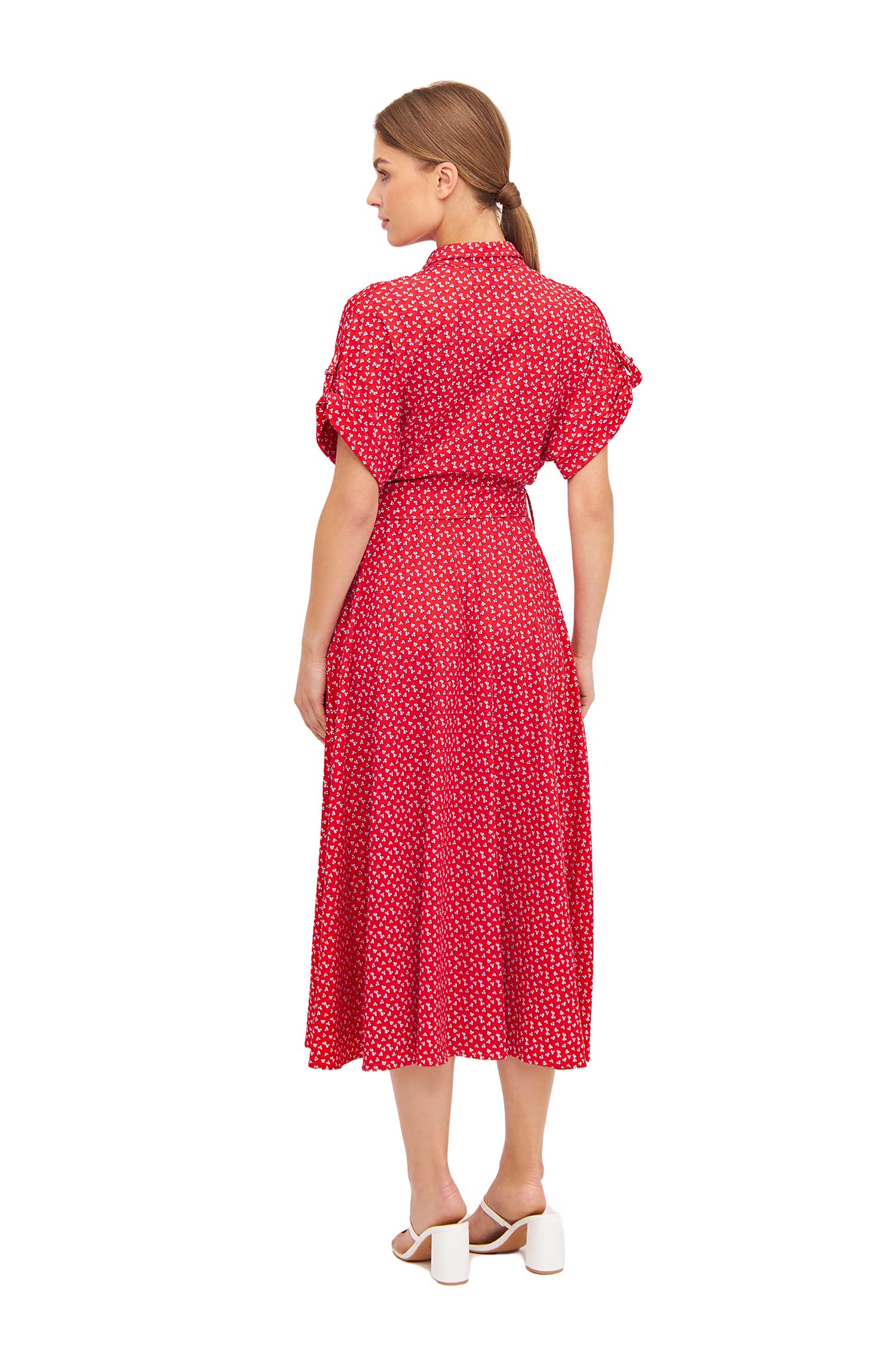 Kleid PAPERFLOWER in Wickeloptik aus Bio Pima Baumwolle-red