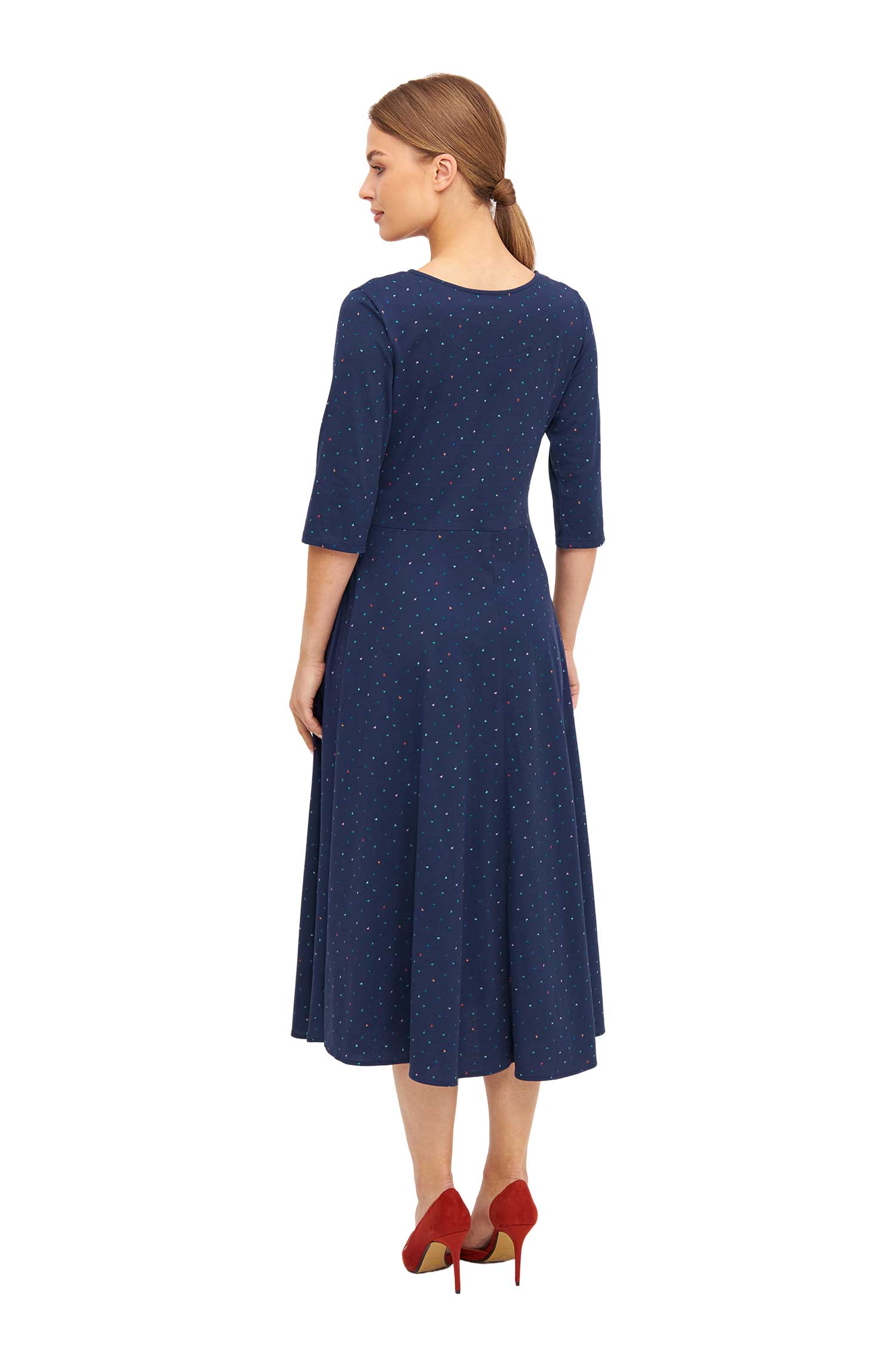 Langes Kleid ALPAQUITAS aus Bio-Pima-Baumwolle-navy