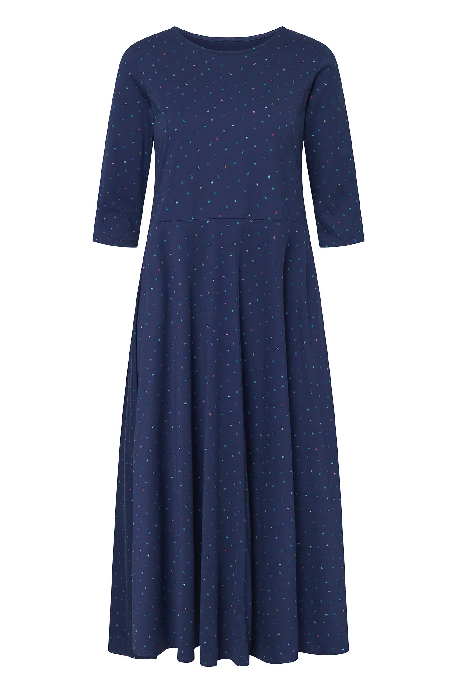 Langes Kleid ALPAQUITAS aus Bio-Pima-Baumwolle-navy