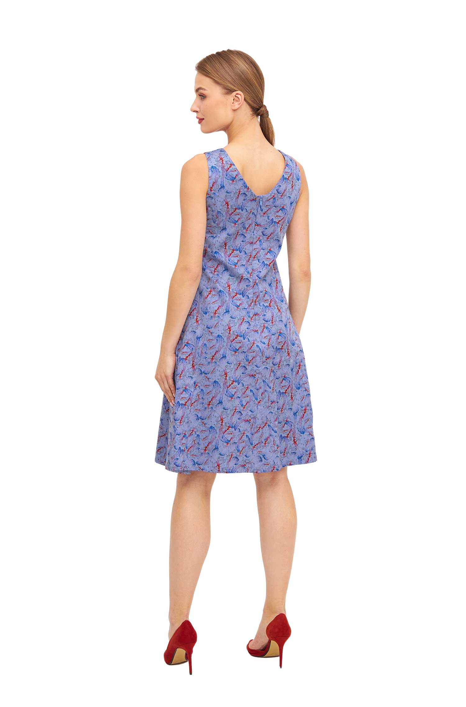 Kurzes Kleid FLYING BIRD aus Bio-Pima-Baumwolle-purple pastel