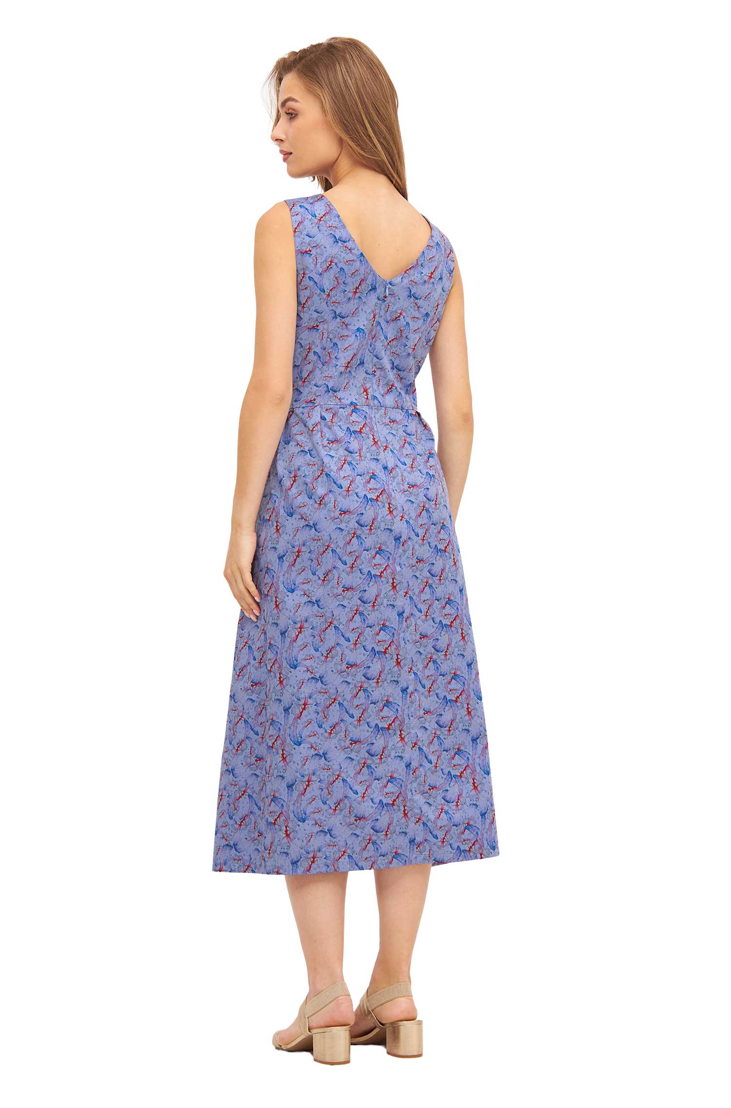 Langes Kleid FLYING BIRD aus Bio-Pima-Baumwolle-purple pastel