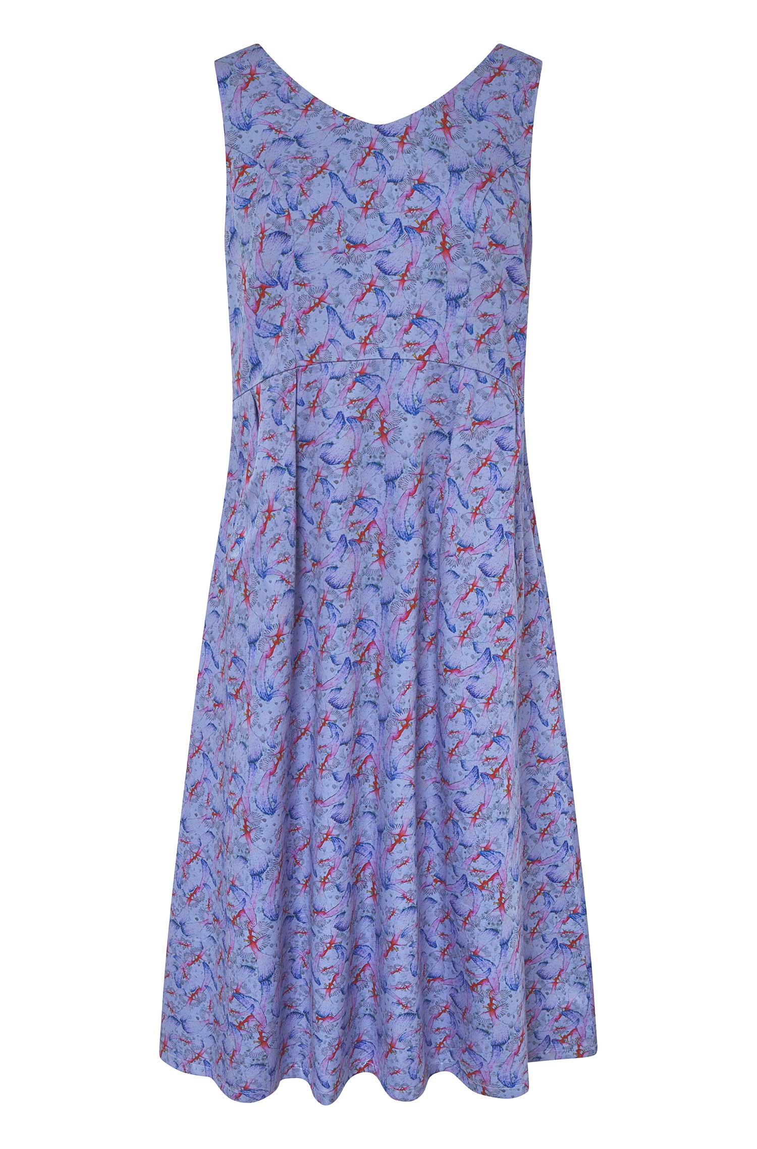 Langes Kleid FLYING BIRD aus Bio-Pima-Baumwolle-purple pastel