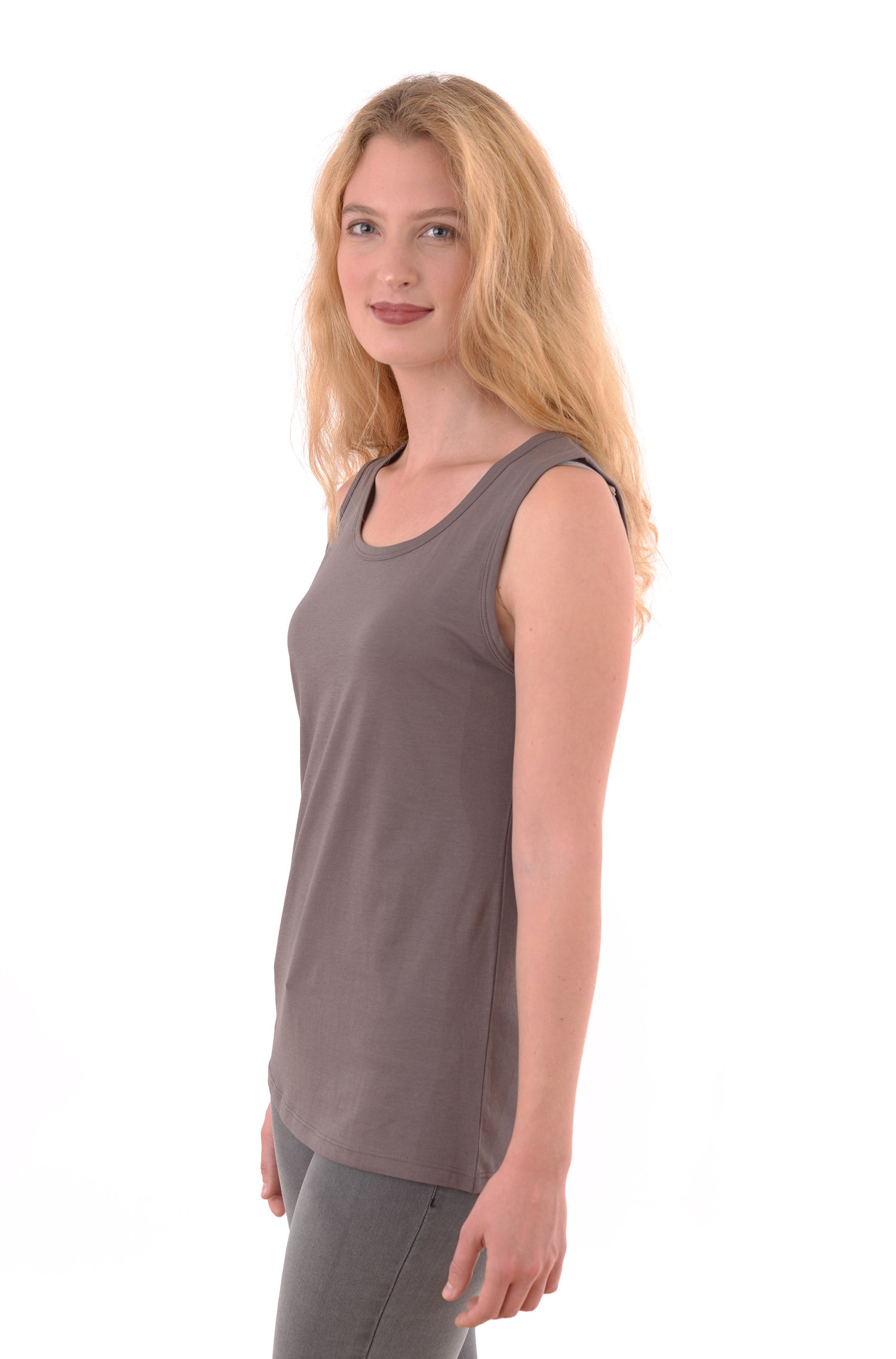 Sommer Top aus 100% Pima Bio Baumwolle-tabak