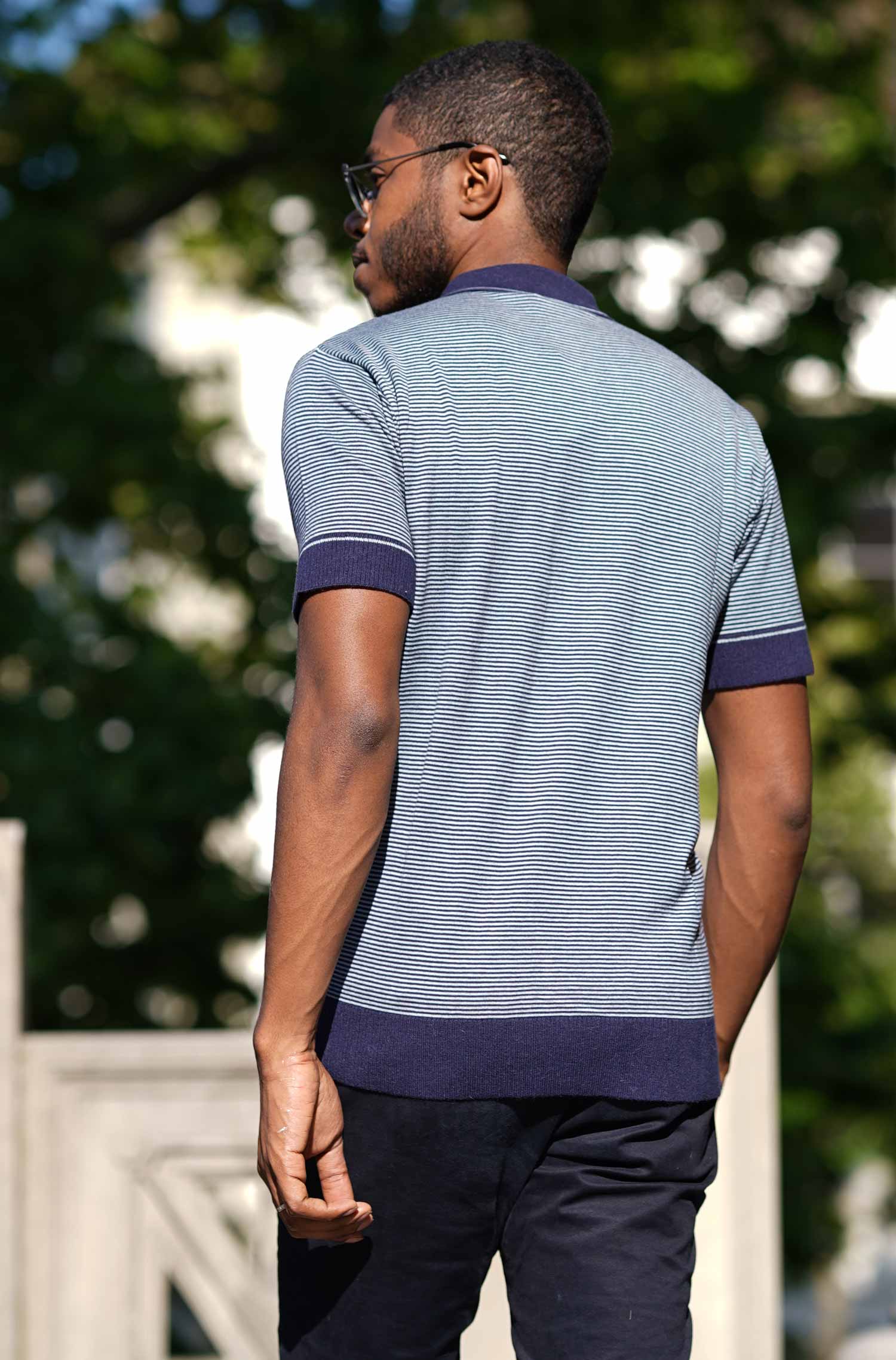 Polo Shirt DIEGO aus Royal Alpaka-Baumwoll-Mix-blau