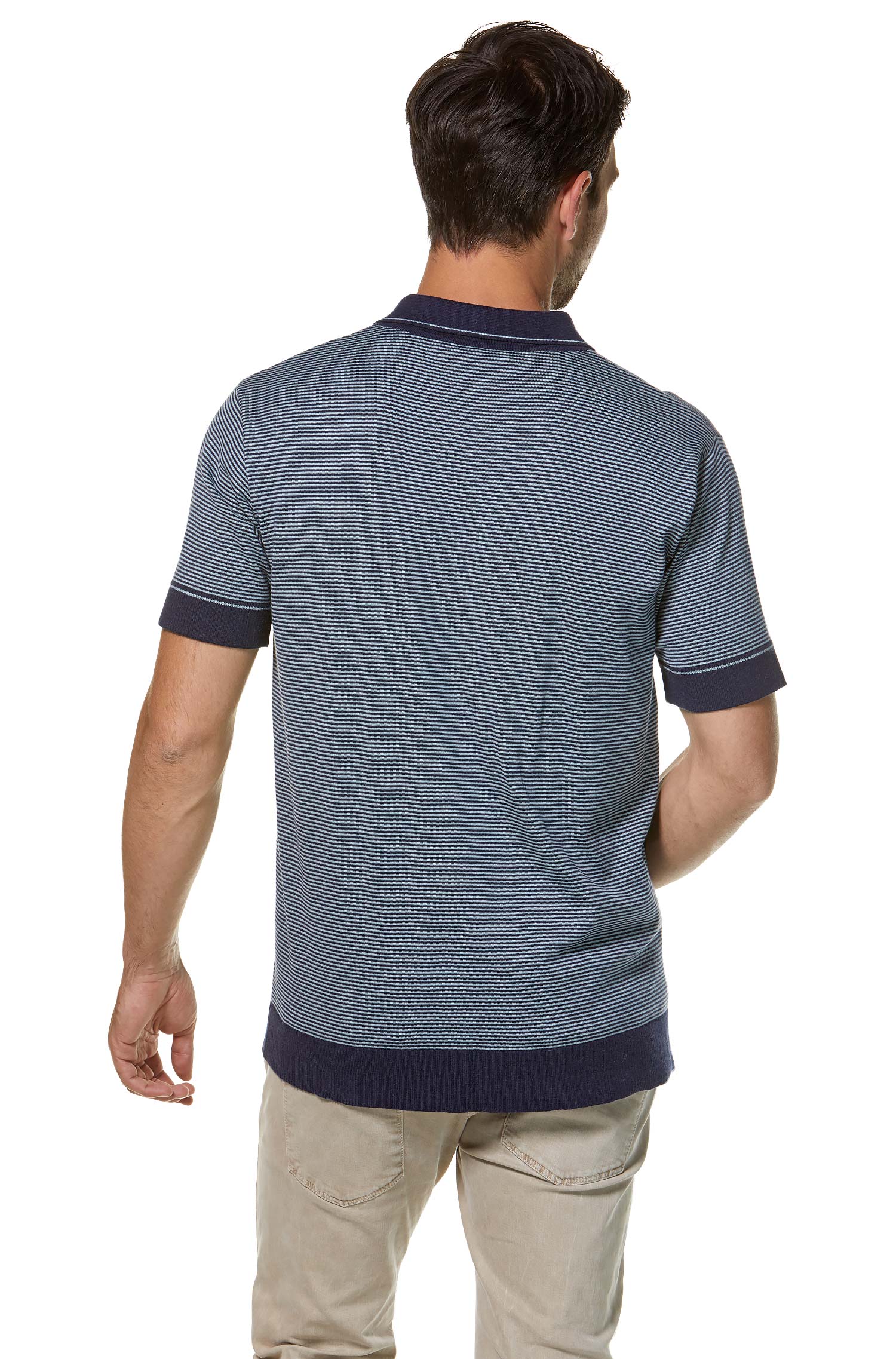 Polo Shirt DIEGO aus Royal Alpaka-Baumwoll-Mix-blau
