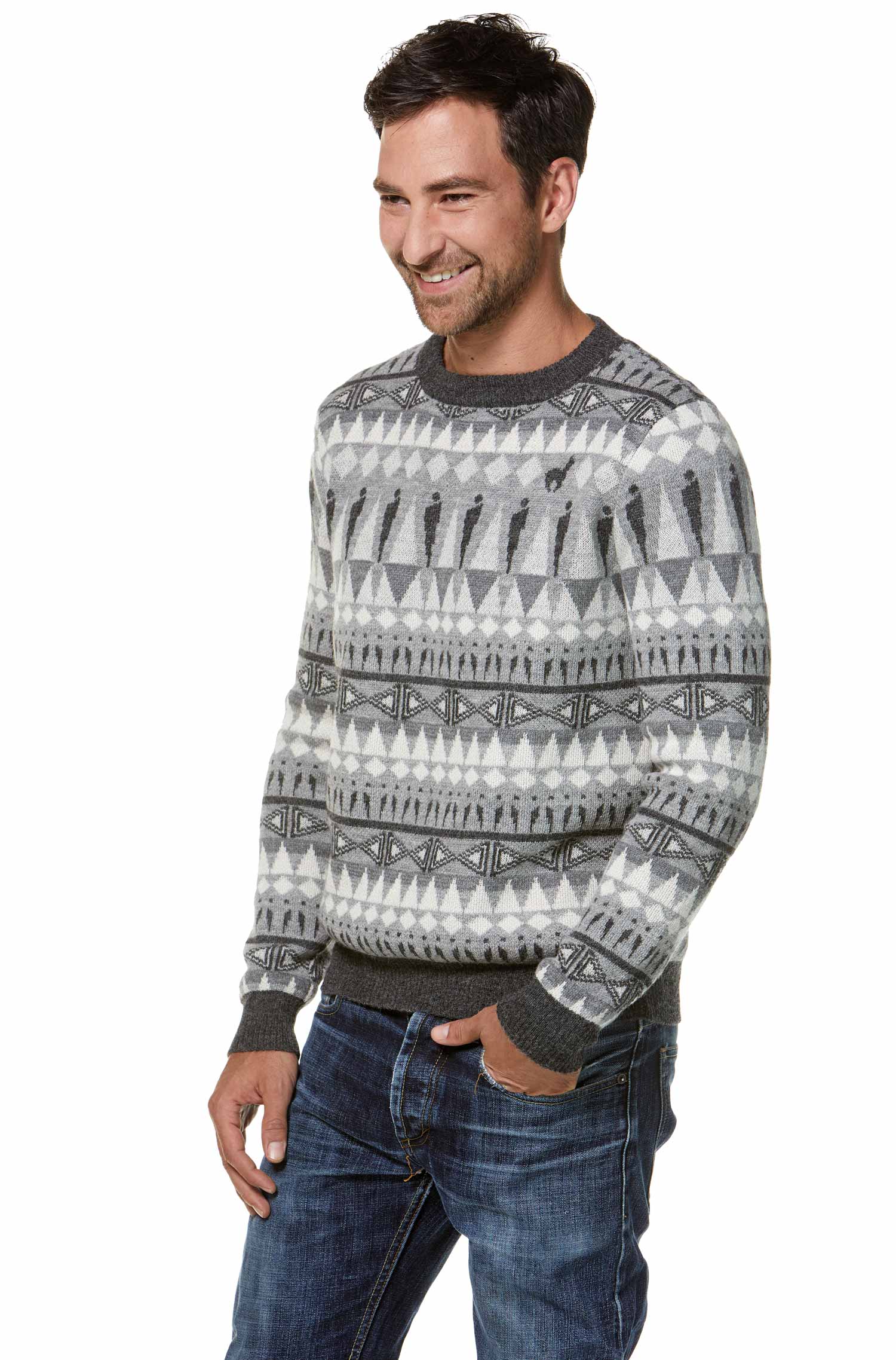 Alpaka Pullover HOMINEM aus 100% Baby Alpaka-grau