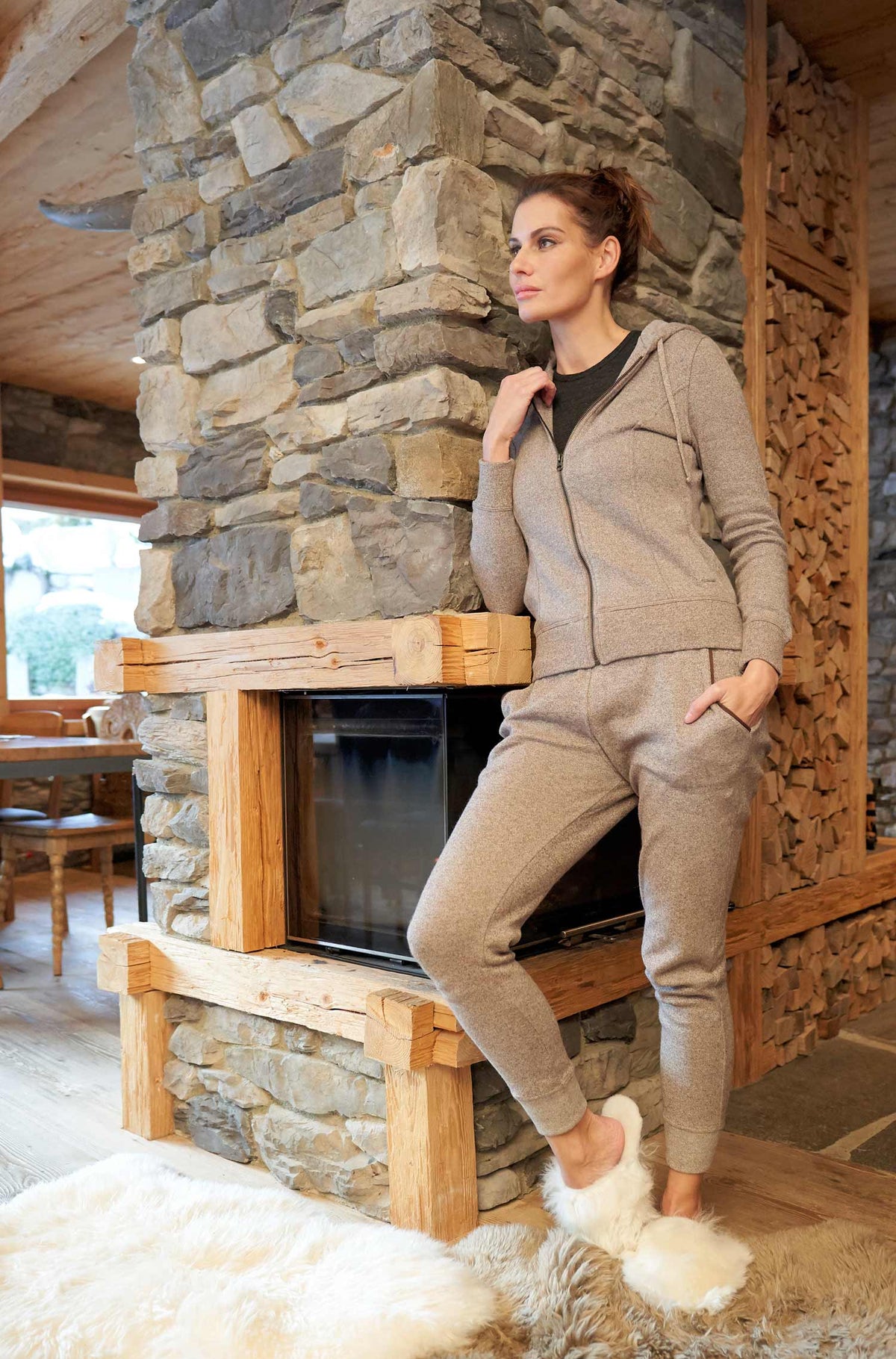 Alpaka Jogginghose HOODY-sand