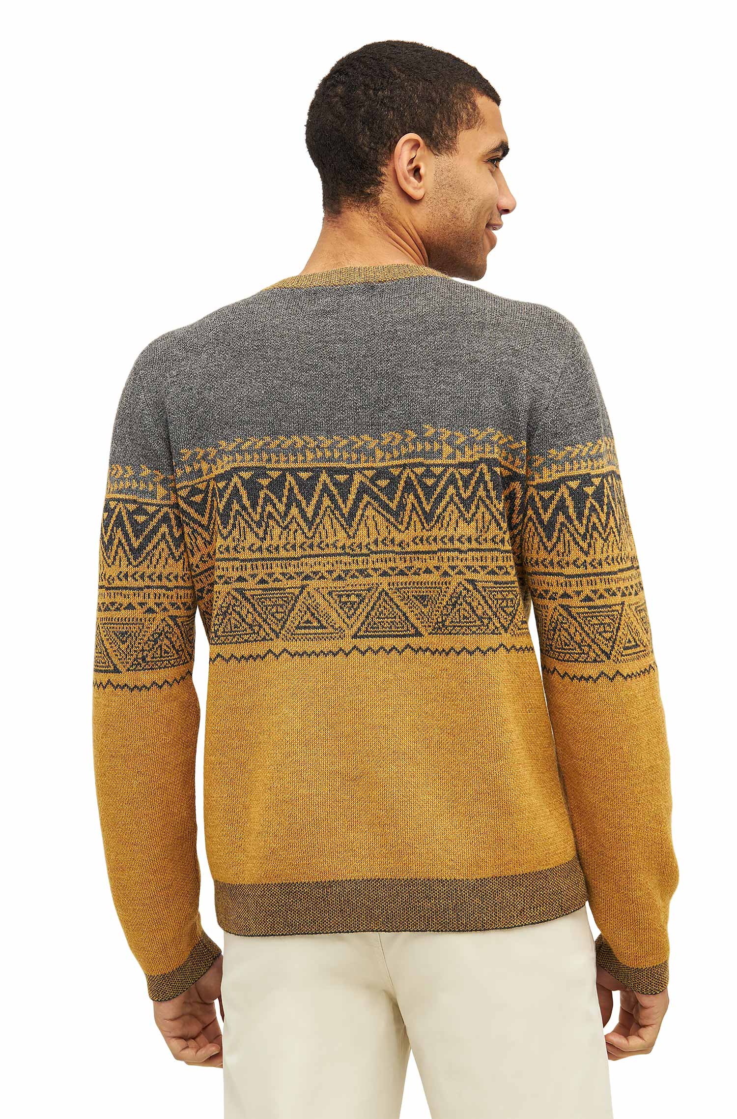 Alpaka Rundhals Pullover GIORGIO aus 100% Baby Alpaka-anthrazit