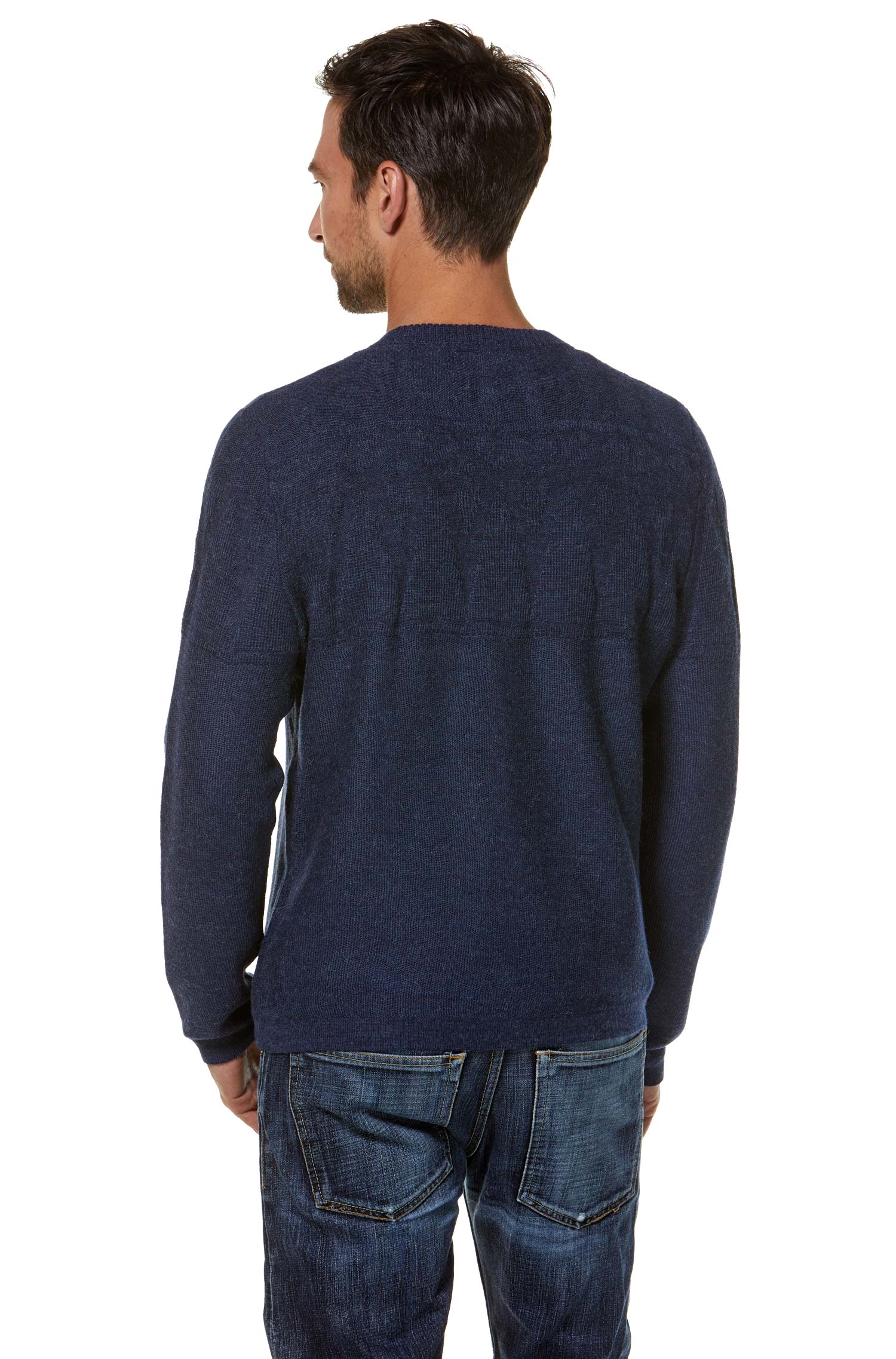 Alpaka Pullover HUGO aus 100% Baby Alpaka-blau