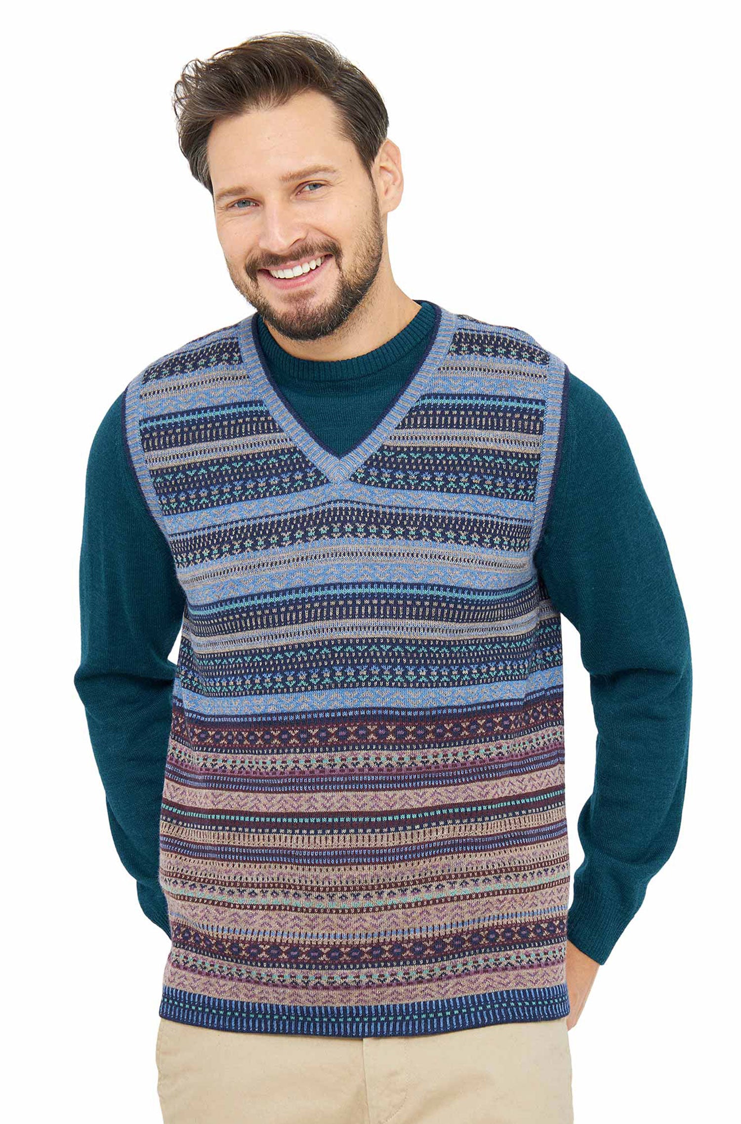 Alpaka Pullunder DARIO aus 100% Baby Alpaka-multi